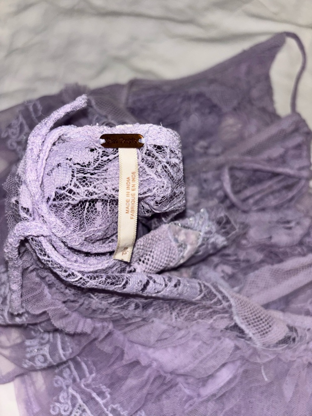 Free People In The Clouds top Lavender Lace Sz S - Picture 8 of 9